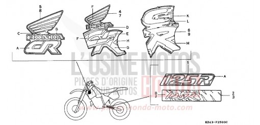 MARKE (CR125RL/RM/RN) CR125RL de 1990